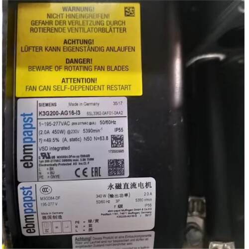K3G200-AG16-13 1-195-277V 6SL3362-0AF01-0AA2永磁直流电机进口