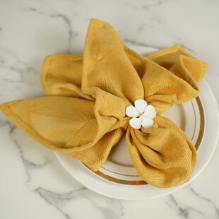 餐巾梦布西轻奢高档口布餐厅方巾装饰折餐酒店式花北欧中情人扣环