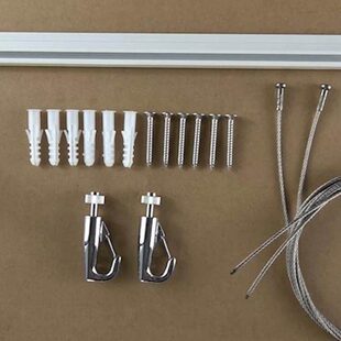 套餐顶装30超薄油画吊旗杆不锈钢4挂画器钩铝合金轨道滑轨可移动