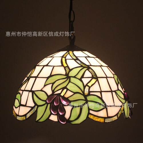 跨境蒂凡尼欧式吊灯葡萄创意复古卧室书房楼梯过道走廊玄关餐厅卡