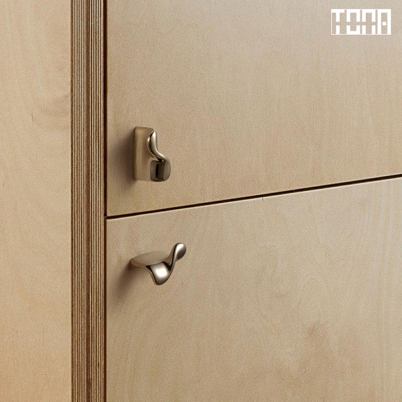 与河西.同d那TONA 中古风抽屉拉手橱柜门把手钛银色小拉手黄铜把