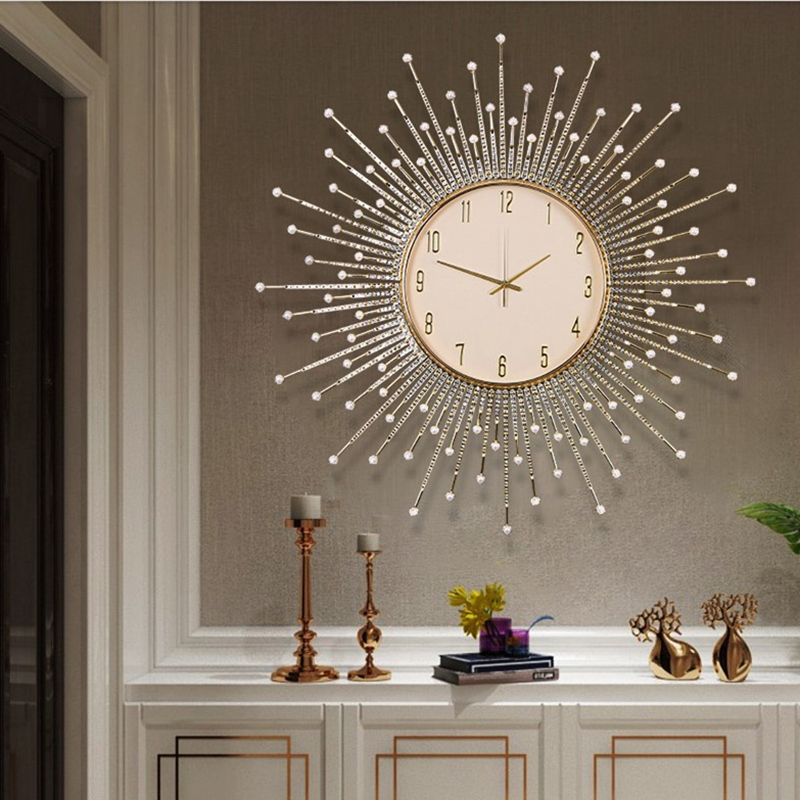 2023新款钟表挂钟客厅家用现代轻奢时尚创意简约大气金Z属静音时