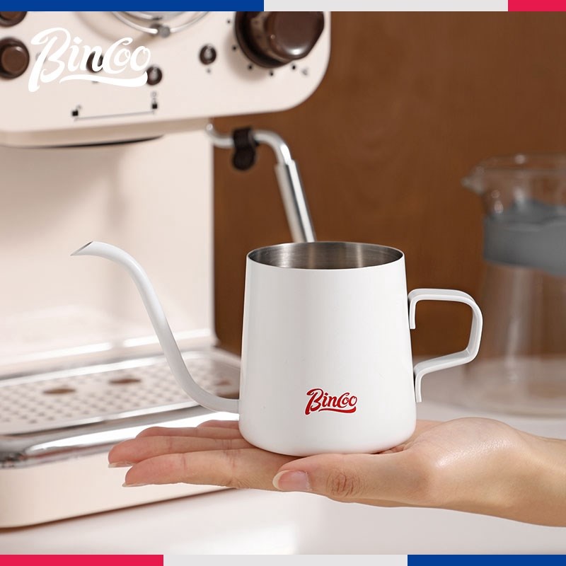 Bincoo挂耳咖啡手B冲壶不锈钢细口长嘴壶白色