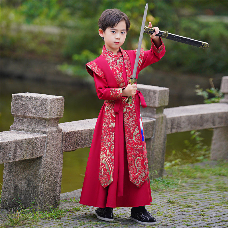 新款汉服儿童幼儿园男童高端民族服装男生古风春夏唐装帅气侠客服