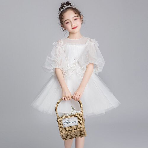 21女童晚礼服公主裙蓬蓬纱小女孩花童婚纱儿童演出高贵洋气连衣裙