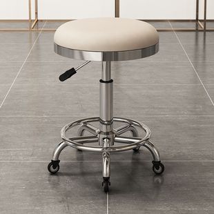 升降凳子美容美发凳子滑轮旋转大工凳美甲圆凳理发店转椅发廊专用