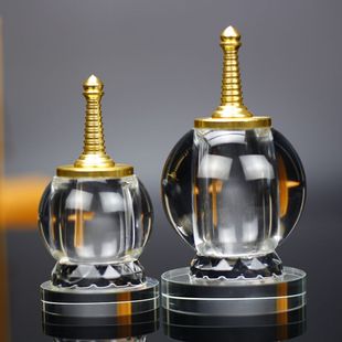 水晶工艺品水晶瓶舍利塔小号密封空瓶子装藏甘露的瓶子桌面摆件