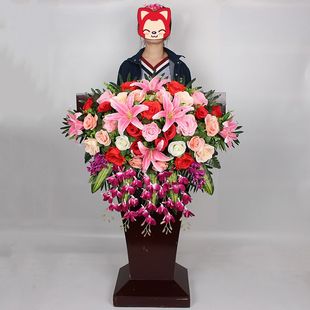 讲台花仿真花演讲台假花挂式仿真台花会议桌花装饰仿真桌花摆花