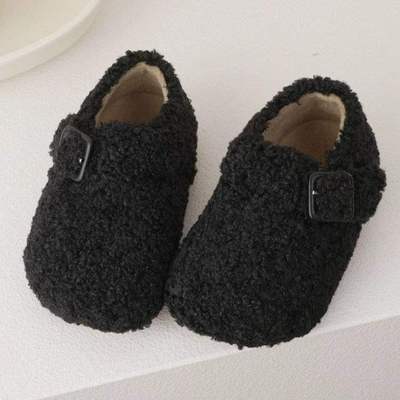 儿童毛毛鞋加绒2025秋季新款男童二棉奶奶鞋女童软底保暖薄绒棉鞋