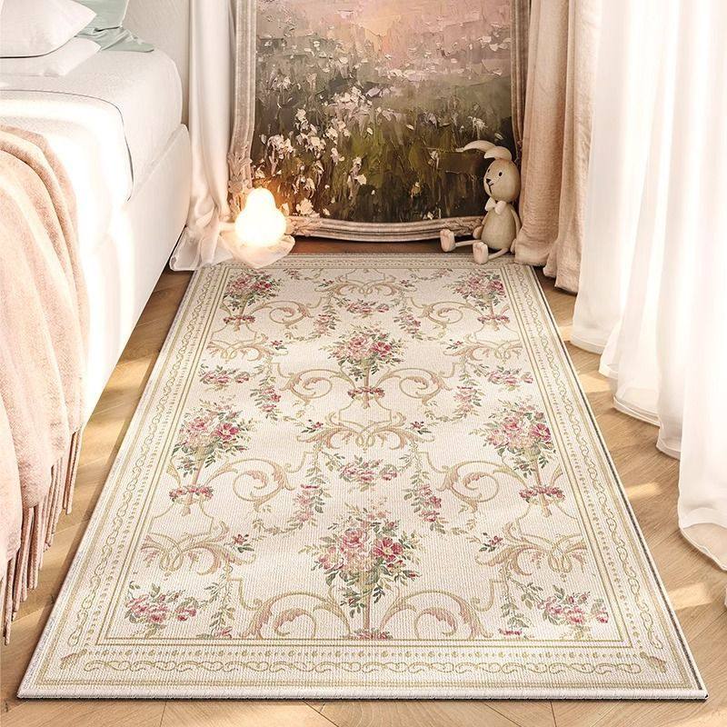美式复古卧室地毯床边毯新款防水免洗可擦主卧房间床前长条地垫,居家布艺,床边毯,淘宝优惠券,粉丝福利购,淘宝优惠卷