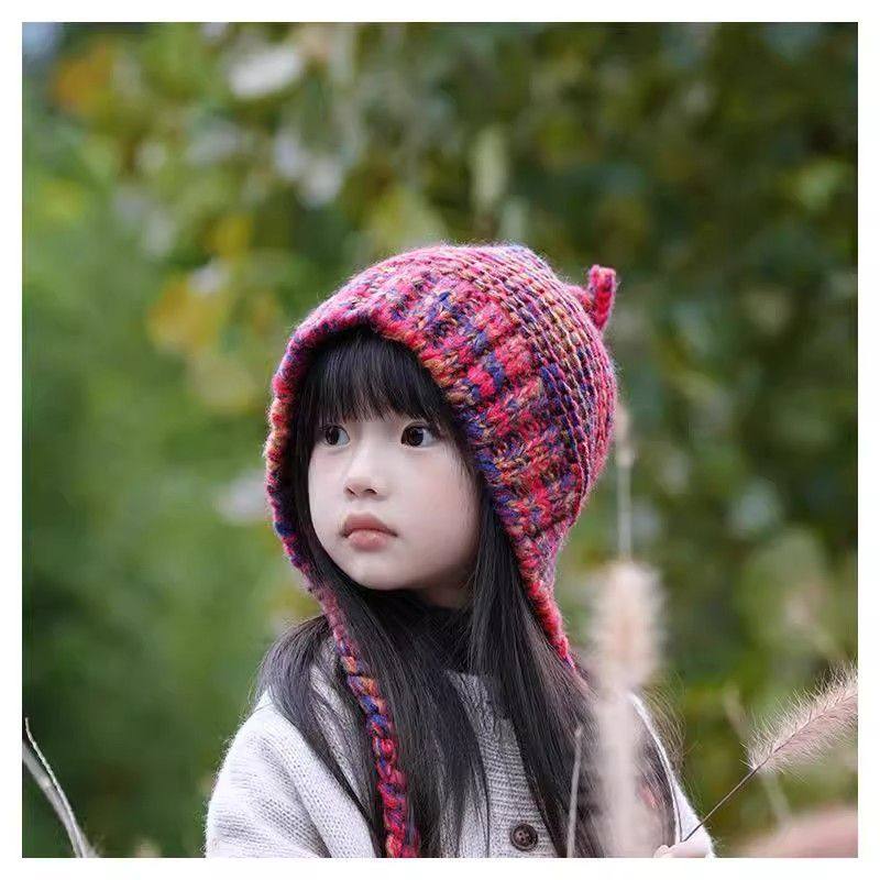2024新款加厚洋气秋冬季彩色女孩民族风宝宝护耳套头帽时尚潮,个性定制/设计服务/DIY,针织类定制/加工,淘宝优惠券,粉丝福利购,淘宝优惠卷