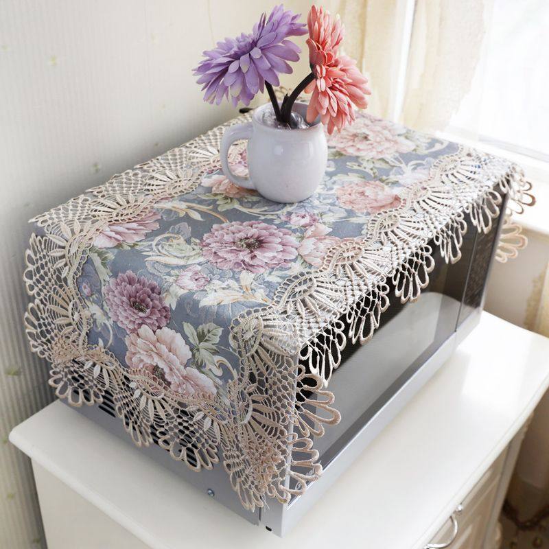 欧式微波炉罩子时尚盖巾烤箱罩防尘罩套布艺盖巾帘小家电遮尘布,居家布艺,床头柜盖布,淘宝优惠券,粉丝福利购,淘宝优惠卷