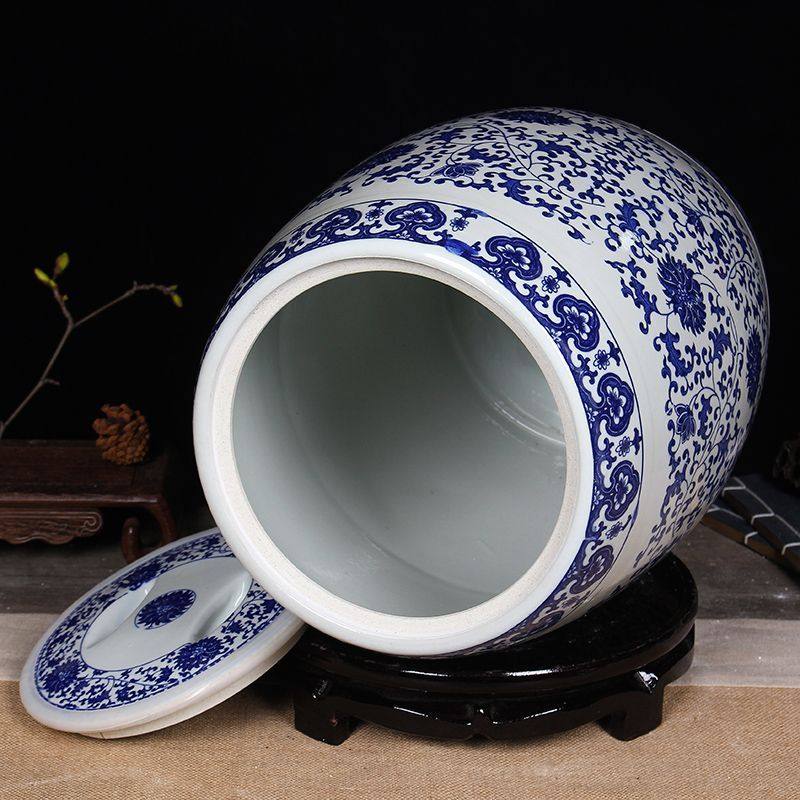 景德镇陶瓷防虫防尘密封米缸家用20斤50斤储物油水桶青花带盖米桶,厨房/烹饪用具,米桶/米缸,淘宝优惠券,粉丝福利购,淘宝优惠卷