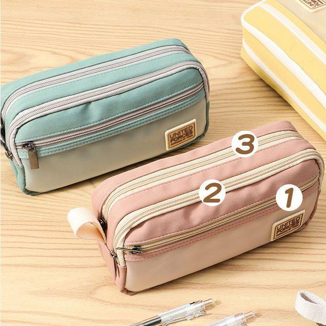 森系帆布三层超大容量高颜值ins女孩笔袋学生用手提文具袋铅笔盒,文具电教/文化用品/商务用品,笔袋,淘宝优惠券,粉丝福利购,淘宝优惠卷