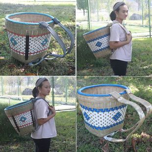 贵州竹编小背篓买菜背筐成人背篼家用购物大竹筐篓收纳竹篮子背箩