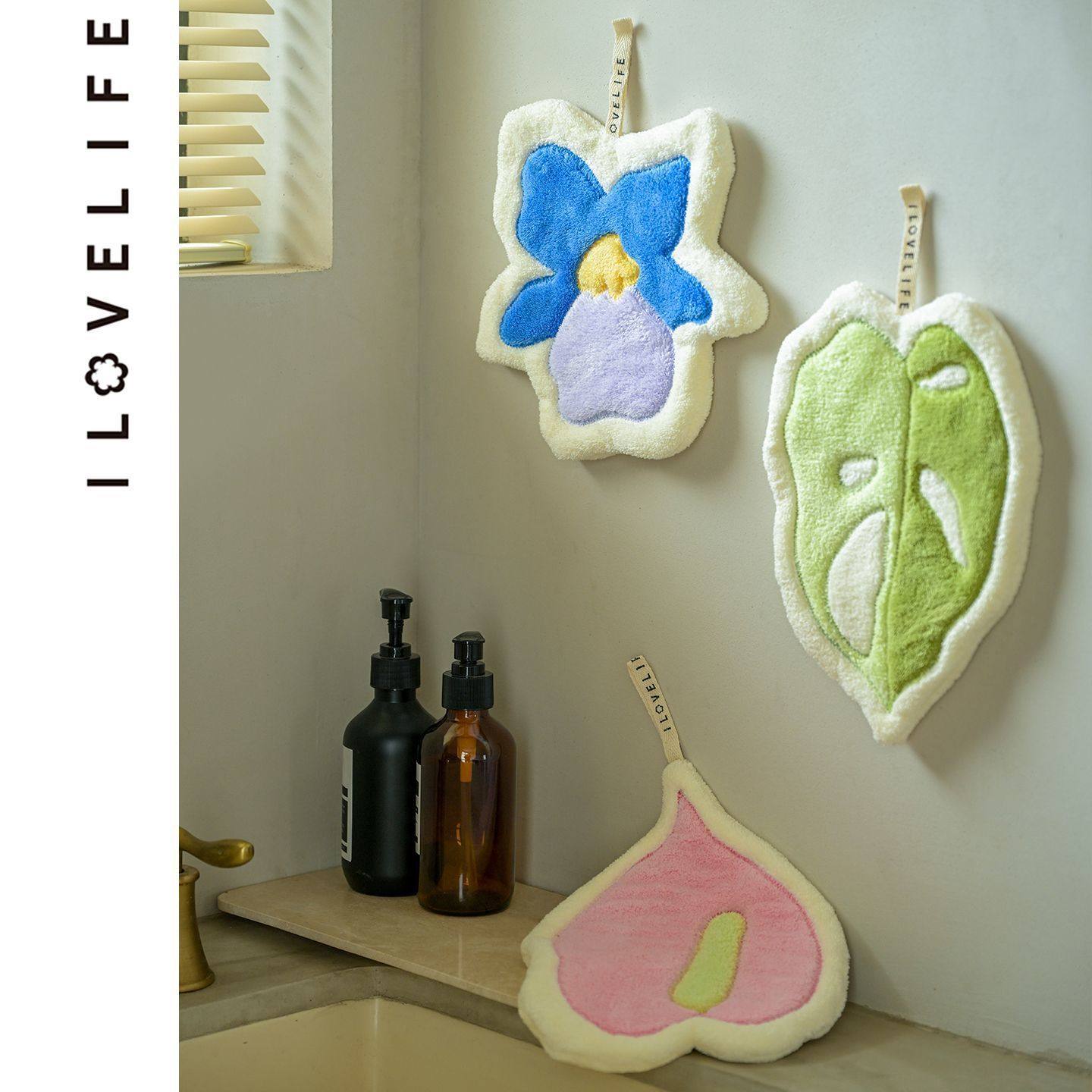 花瓣擦手巾挂式厨房卫生间加厚强吸水速干珊瑚绒擦手毛巾,家庭/个人清洁工具,厨房擦手巾,淘宝优惠券,粉丝福利购,淘宝优惠卷