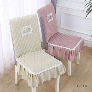 轻奢椅子套罩加厚全包弹力夹棉防滑家用饭店餐厅中式实木坐垫布艺