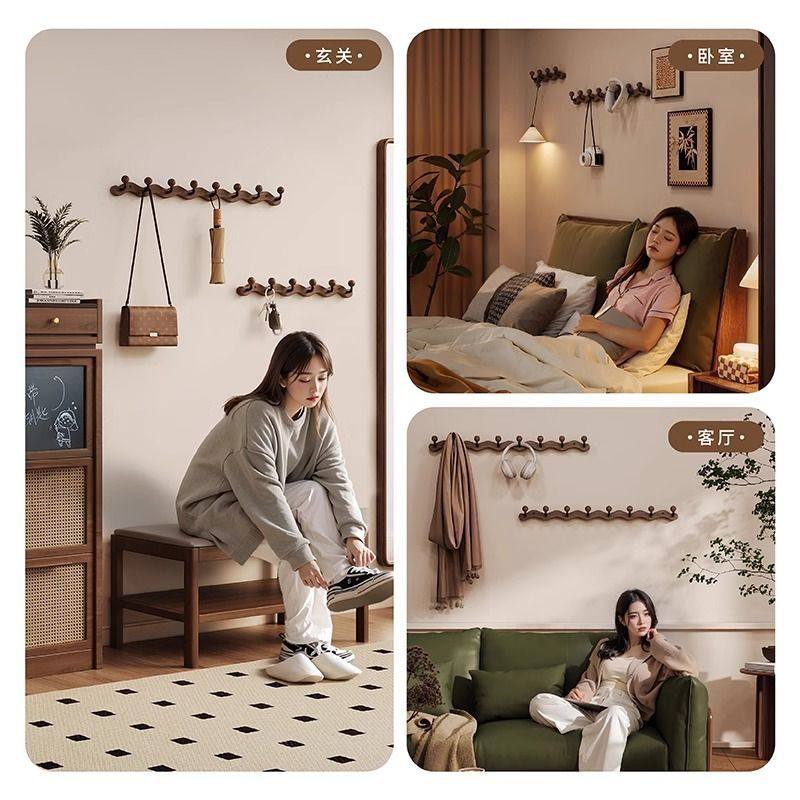 实木入户门挂衣钩进门玄关挂衣架墙上壁挂创意衣帽衣服挂钩免打孔,家装主材,挂钩/挂衣钩,淘宝优惠券,粉丝福利购,淘宝优惠卷