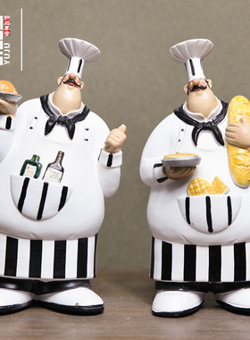 美式乡村厨师人物墙饰工艺品摆件餐厅酒吧咖啡馆创意挂件壁挂壁饰