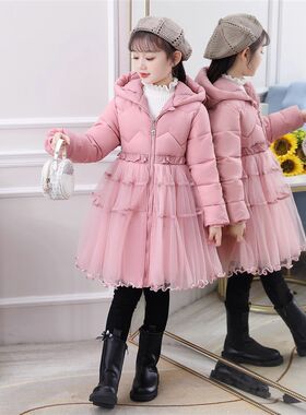 儿童铺棉外套短款2023公主洋派女童宝宝棉服裙棉袄冬季大童外套羽