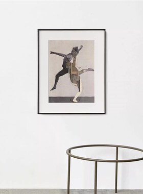 旧岛的诗 舞蹈 现代个性创意人物装饰画工作室客厅玄关壁画小挂画