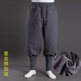 僧侣比丘秋冬免绑裤 和尚僧人收脚裤 巷外复合棉加绒免绑腿僧裤 僧裤