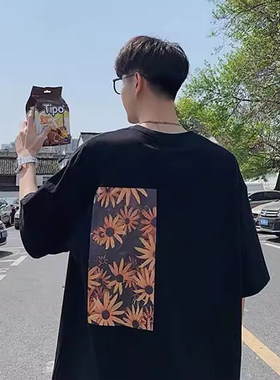 夏装特大码300斤纯棉港风短袖t恤男夏季韩版学生宽松休闲半袖上衣