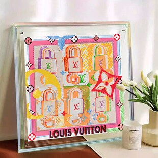 多巴胺艺术玄关装饰画客厅背景墙亚克力丝巾软装高级感挂画粉色壁