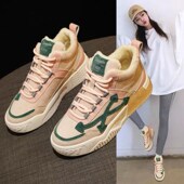 加绒加厚休闲运动高帮板鞋 2023冬季 子 雪地靴女鞋 冬款 新款 网红爆款