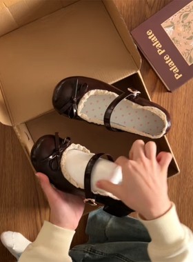 软妹日系lolit小皮鞋女2025年春季甜美蝴蝶结英伦风粗跟玛丽珍鞋