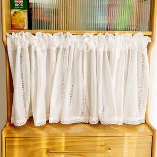 厨房柜子门帘橱柜防尘免打孔拉帘子遮挡布杂物半帘遮丑柜门小之满