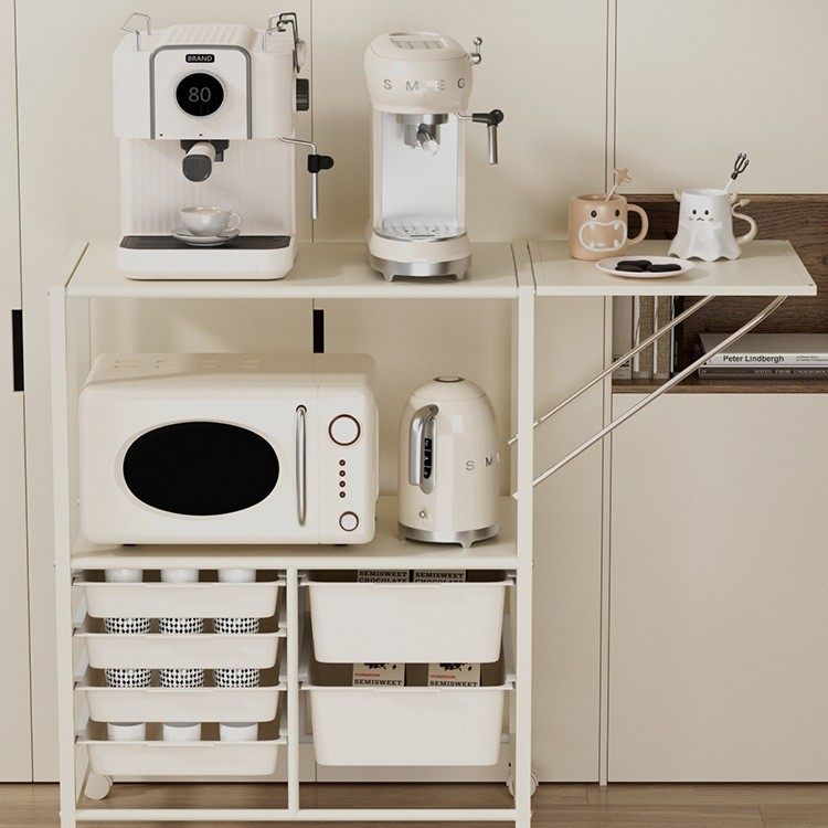 厨房微波炉置物架咖啡机落地移动餐边柜小推车宝宝婴儿喂养台