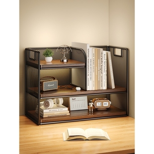 桌面置物架桌上简易书架书桌收纳家用小型储物柜办公室文件放置架