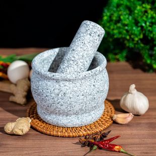 手动捣蒜器石臼家用蒜缸子蒜泥研磨花岗岩捣药罐捣碎器蒜臼子
