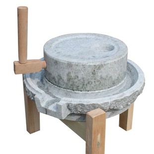 小石磨家用磨盘老青石手工石臼家居饰品