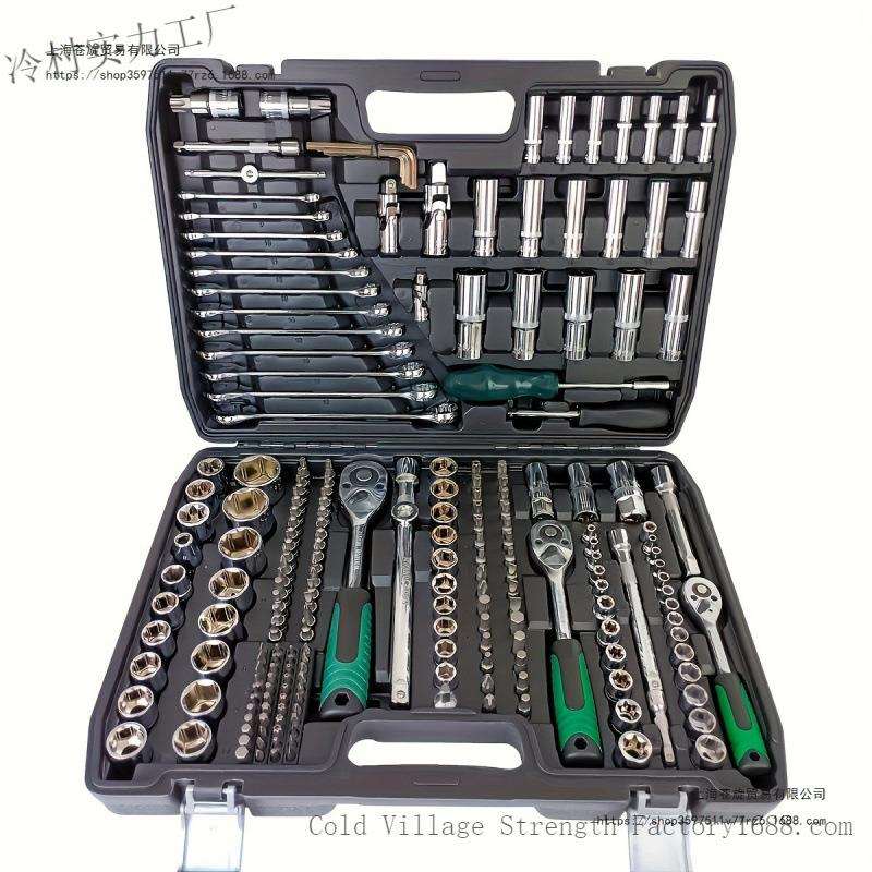 机汽修组合套筒棘轮扳手随车工具批头快速接杆铬钒钢