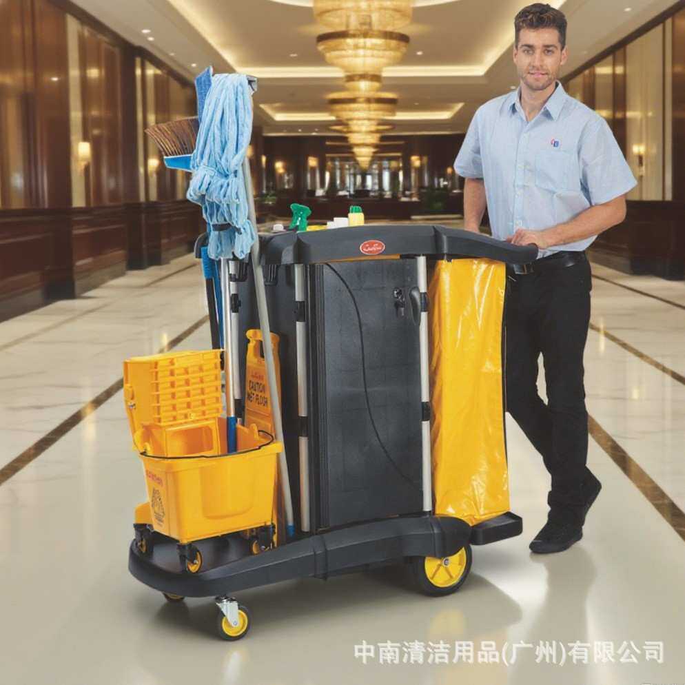 超宝D-011-2多用途清洁手推车酒店客房服务收纳车清扫卫生垃圾车