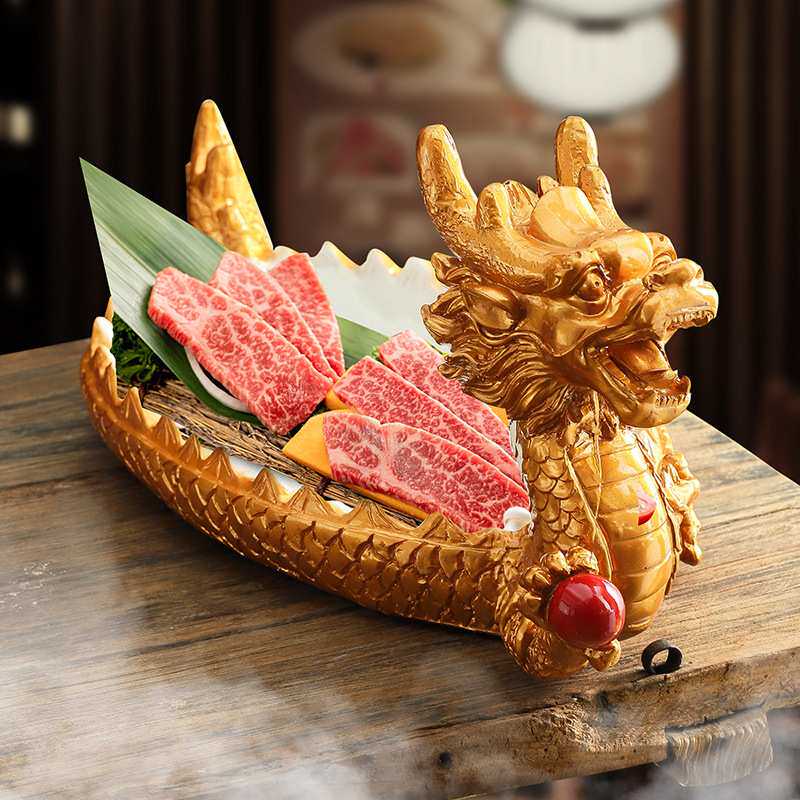 刺身盘自助餐盘日料餐具树脂干冰盘海鲜盘火锅店盘意境菜盘子