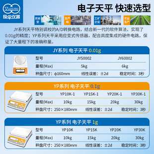 上海良平 15K 20K大称量高精度电子天平实验室0.1g大秤JY YP10K