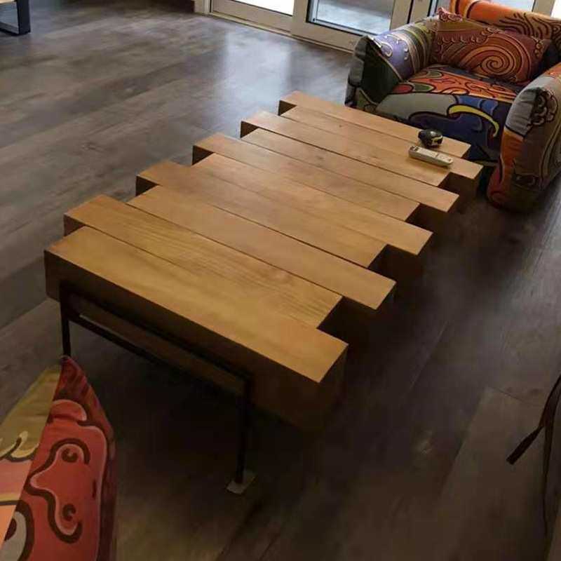 创意设计小户型实木沙发茶桌北欧工业风原木异形个性创意客厅茶几