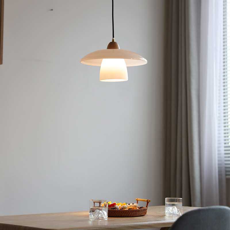 丹麦Ph2餐厅吊灯中古风白玉玻璃单头吧台餐桌岛台设计师灯具