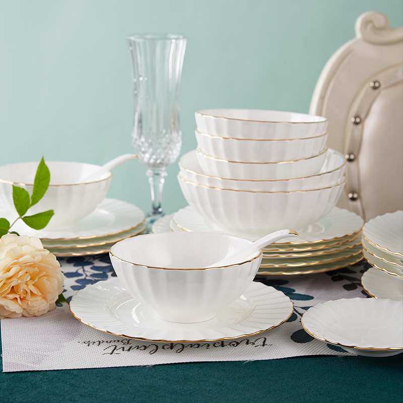 高淳陶瓷骨瓷餐具套装碗碟中式家用瓷器浮雕轻奢陶瓷纯白盘子,鲜花速递/花卉仿真/绿植园艺,其它园艺用品,淘宝优惠券,粉丝福利购,淘宝优惠卷