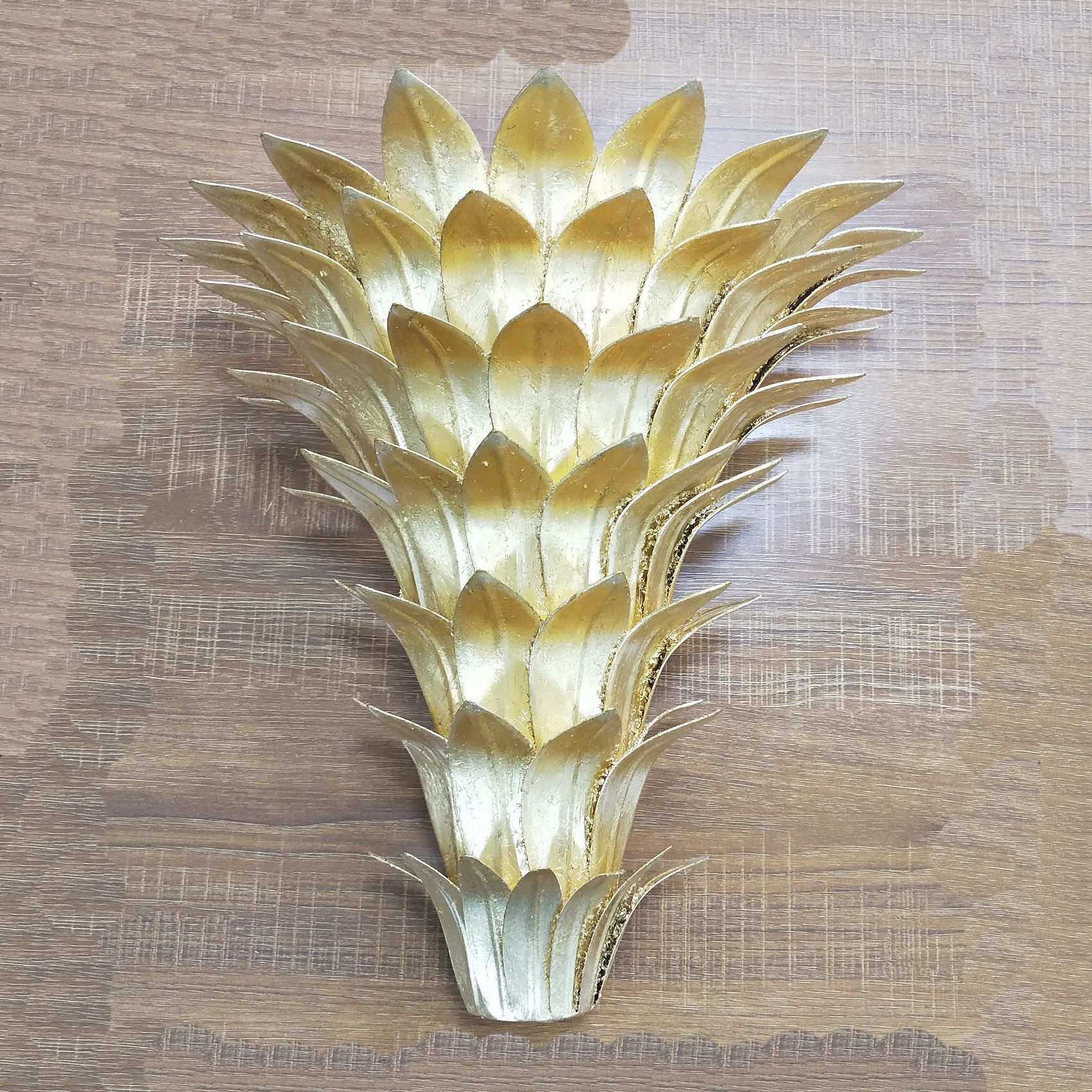 美式复古花叶子手工贴金箔/墙壁挂件/东莞五金家具魔镜镜子雕花