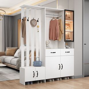 新款实木客厅玄关隔断柜鞋柜家用门口屏风隔断门厅衣柜组合一体