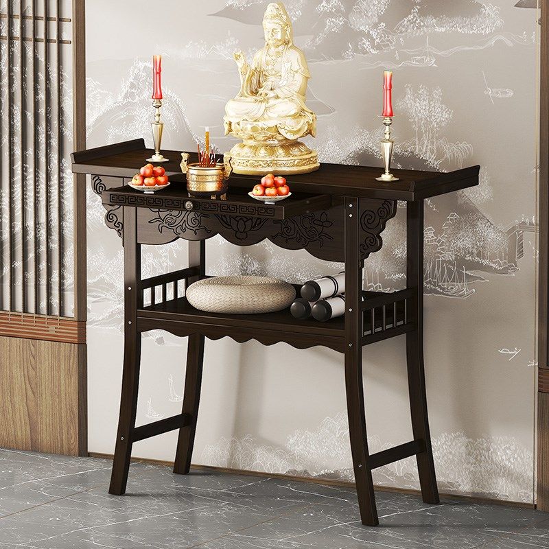佛龛供桌香案家用新中式立柜财神爷柜佛台双层佛像关公菩萨供奉台