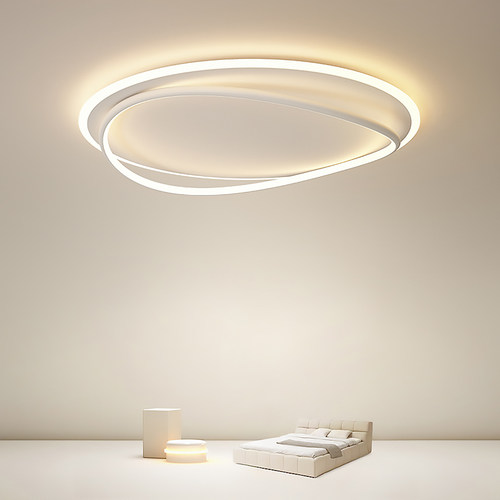 主卧室灯简约现代led饭厅吸顶灯北欧极简白色灯具书房间睡房灯具