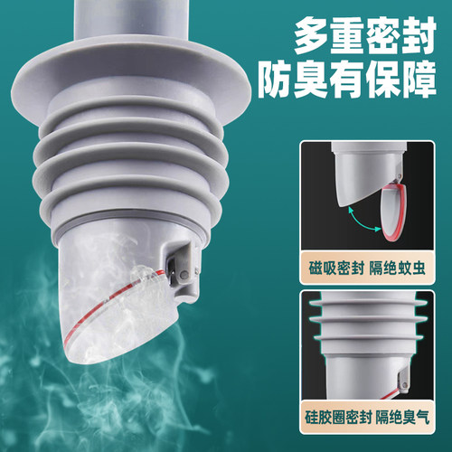 下水管密封塞防返臭神器厨房洗衣机排水管防臭密封圈下水道堵口器