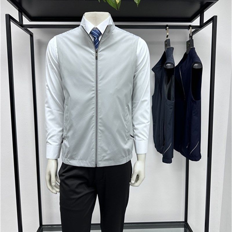 2024春秋薄款马甲男商务休闲高端立领轻薄透气坎肩背心外套铭盛缘,男装,常规马甲,淘宝优惠券,粉丝福利购,淘宝优惠卷