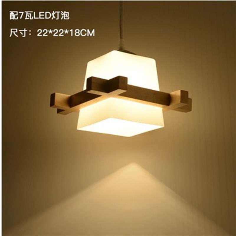 新中式风格餐厅木艺吊灯创意客厅书房胡H桃木色吊灯简约日式床头