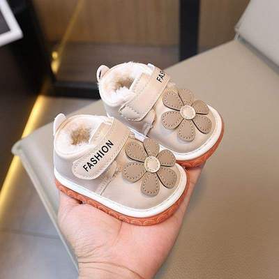 宝宝棉鞋加绒加厚婴儿学步鞋男女冬季0-1-2岁防滑公主鞋软底保暖3